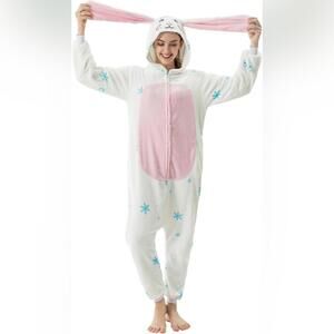 NWT EJsoyo Adult Onesie Bunny Sleepwear Pajamas Cosplay Unisex, XL